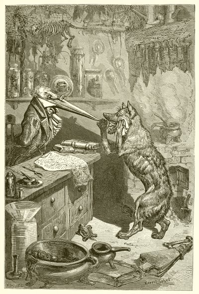 Der Wolf und der Kranich von Ernest Henry Griset