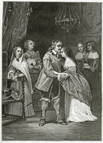 Cromwell und seine Töchter, 19. Jahrhundert von Ernest Hillemacher