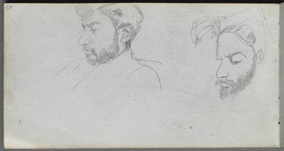 Skizzenbuch, Seite 65: Profilstudie von Gesichtern von Ernest Meissonier