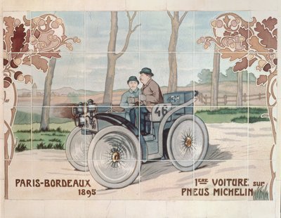 Edouard und Andre Michelin fahren L