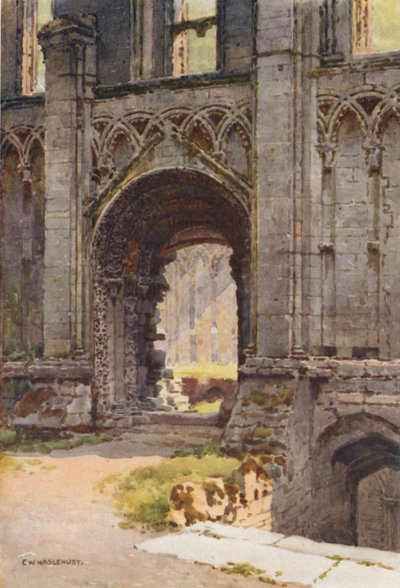 Tür der Kapelle St. Mary, Glastonbury Abbey von Ernest William Haslehust