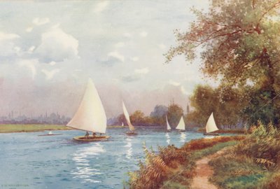 Fluss Themse: Kennington Reach, Oxford von Ernest William Haslehust