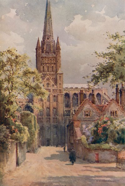 Der Kathedralenbezirk, Norwich von Ernest William Haslehust
