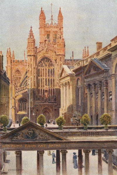 The Grand Pump-Room und Abtei, Bath von Ernest William Haslehust