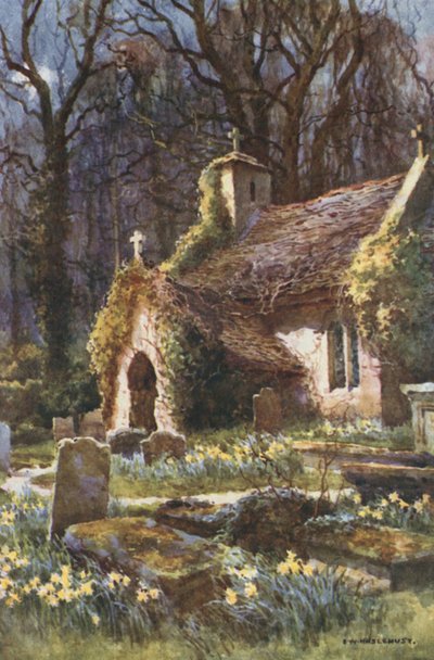 Die alte Kirche, Bonchurch von Ernest William Haslehust