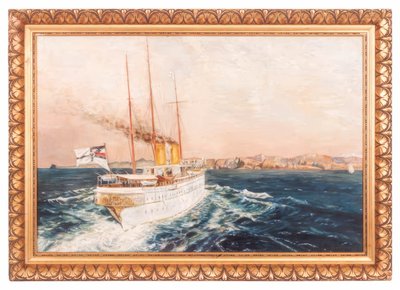 Kaiserliche Yacht SMS Hohenzollern vor der Küste von Norwegen von Ernst Eitner