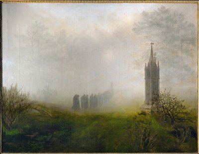 Prozession im Nebel von Ernst Ferdinand Oehme