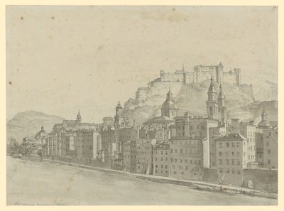 Blick auf Salzburg vom Zimmer des Künstlers aus von Ernst Fries