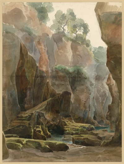 Felsschlucht mit Bach bei Sorrent von Ernst Fries