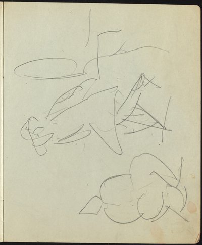 Tänzer und Darsteller Seite aus einem Skizzenbuch von Ernst Ludwig Kirchner