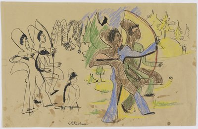 Bogenschützen, ca. 1935 von Ernst Ludwig Kirchner
