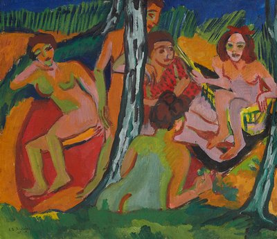 Waldszene (Moritzburger Seen) von Ernst Ludwig Kirchner