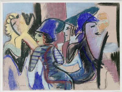 Fünf Personen im Café von Ernst Ludwig Kirchner