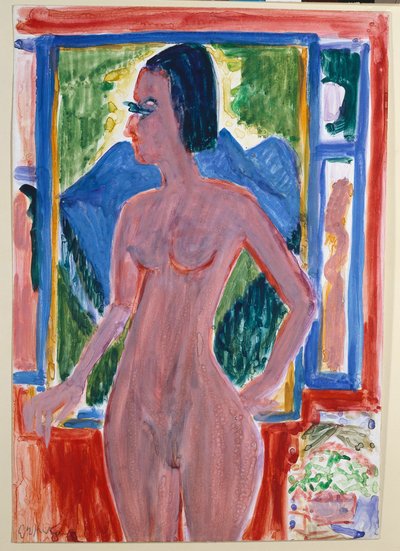 Nackte Frau am Fenster von Ernst Ludwig Kirchner