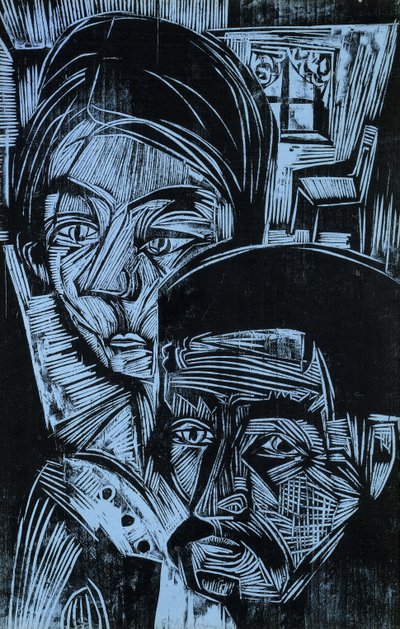 Bauernpaar im Cottage, 1919 von Ernst Ludwig Kirchner