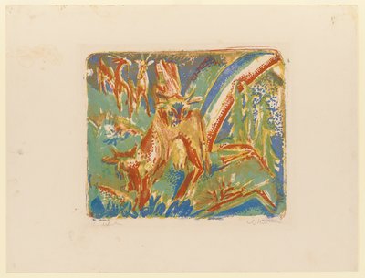 Sieben Kühe und Regenbogen von Ernst Ludwig Kirchner