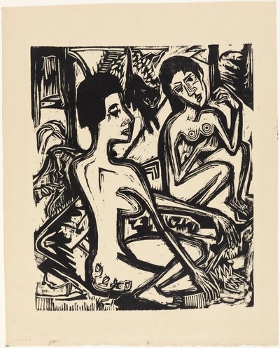Zwei nackte Frauen im Walde von Ernst Ludwig Kirchner