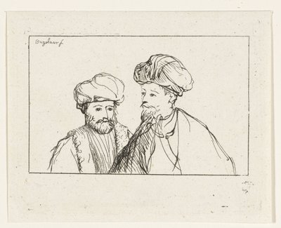 Porträt von zwei Männern mit Turban von Ernst Willem Jan Bagelaar