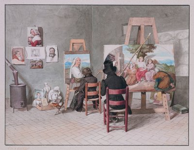 Bernhard Neher und Erwin Speckter in ihrem Atelier in Rom von Erwin Speckter