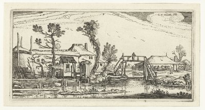 Bauernhof an einem Kanal bei Haarlem von Esaias van de Velde