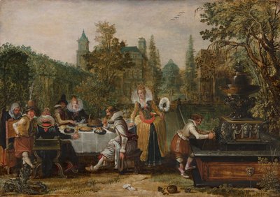 Fröhliche Gesellschaft in einem Park von Esaias van de Velde