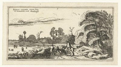 Reiter und Spaziergänger auf einem Weg bei Lisse von Esaias van de Velde