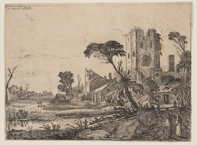Zwei Mönche auf einem Pfad von Esaias van den Velde I