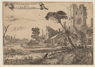 Zwei Mönche auf einem Pfad von Esaias van den Velde I