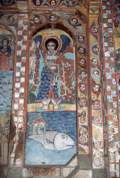 Engel, Fresko in der Kirche von Narga Selassie, Dek-Insel, Tana-See, Äthiopien von Ethiopian School