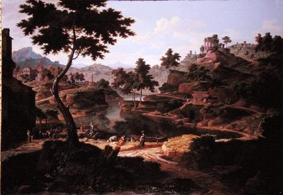 Klassische Landschaft mit Figuren und Ruinen von Etienne Allegrain