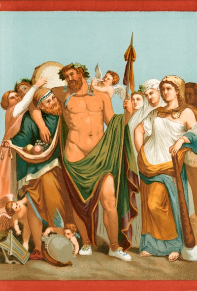 Herkules und Omphale, aus einem pompejanischen Gemälde von Etienne Antoine Eugene Ronjat