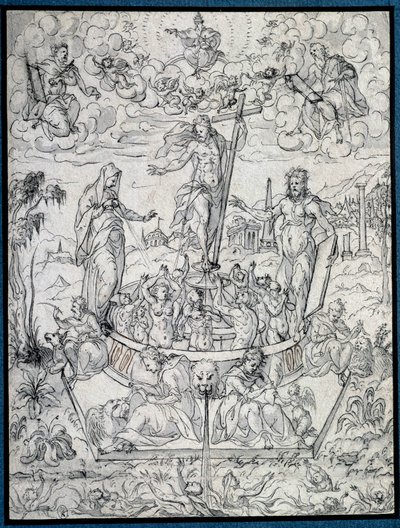 Allegorie der Religion. Zeichnung von Etienne Delaune (1518-1583/95) 16. Jahrhundert Paris, Louvre Museum von Etienne Delaune