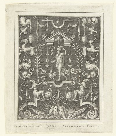 Merkur (Vlakdecoraties met godenfiguren in een omlijsting van grotesken) von Etienne Delaune