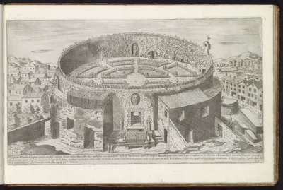 Mausoleum van Augustus met een aangelegde tuin te Rome von Etienne Duperac