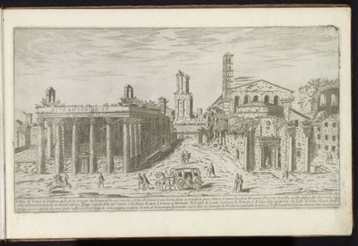 Ruine des Tempels von Antoninus und Faustina und des Tempels von Romulus am Forum Romanum von Etienne Duperac