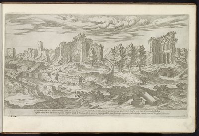 Ruinen der Thermen des Trajan in Rom von Etienne Duperac