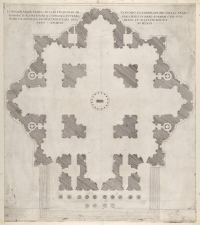 Speculum Romanae Magnificentiae: Plan von St. Peter, 1569 von Etienne Duperac