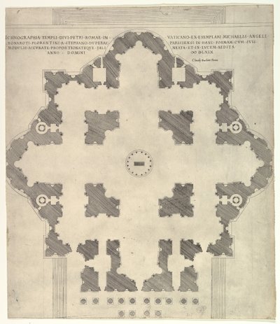 Speculum Romanae Magnificentiae: Plan von St. Peter, 1569 von Etienne Duperac