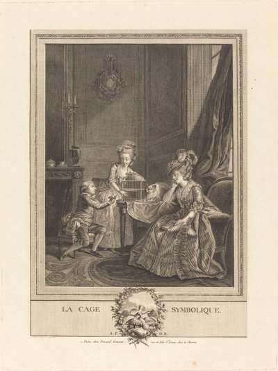 Der symbolische Käfig von Etienne Fessard after Charles Lepeintre