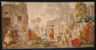 Der Freiluftmarkt, aus Dorffesten von Étienne Jeaurat