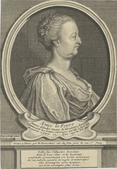 Porträt von Anne Dacier geb. Le Fèvre, 1647-1720, um 1720 von Etienne Jehandier Desrochers