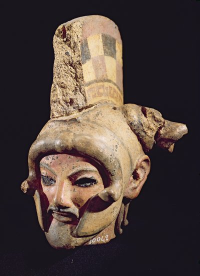 Kopf eines Kriegers mit Helm, aus Satricum von Etruscan