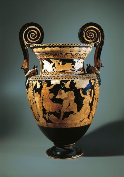 Civita Castellana, Rotfiguriger Volutenkrater (Vase zum Mischen von Wein und Wasser) mit Peleus, der Thetis entführt, gemalt von Aurora-Maler, 360/340 v. Chr. von Etruscan