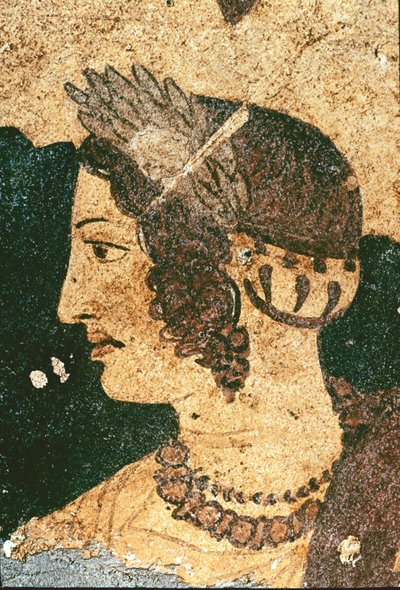 Porträt von Velia Spurinna (Detail) Fresko, 4. Jahrhundert v. Chr. von Etruscan
