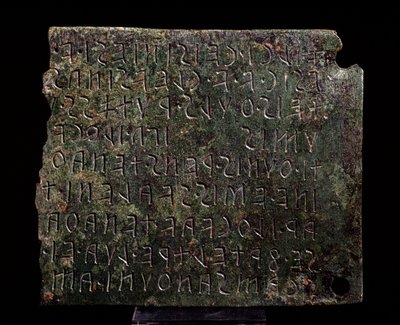 Bronzetafel von Monte Acuto, Formello - 3.-2. Jahrhundert v. Chr. von Etruscan Etruscan