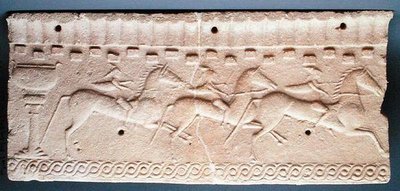 Plakette mit Relief von Reitern von Etruscan Etruscan