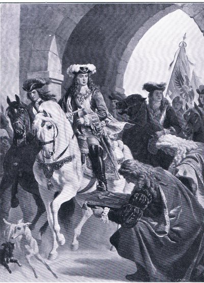 Die Österreicher betreten Belgrad, Illustration aus Landmarks in European History, veröffentlicht von Gresham Publishing Co, ca. 1920 von Eugen von Blaas