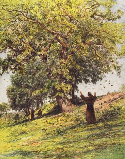 St. Franziskus predigt den Vögeln von Eugene (after) Burnand