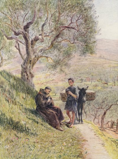 Der heilige Franziskus zähmt die wilden Turteltauben von Eugene (after) Burnand