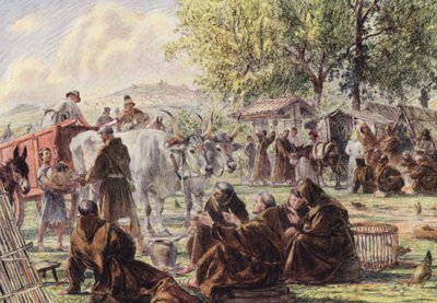 Das Kapitel bei St. Maria der Engel in der Nähe von Assisi von Eugene (after) Burnand
